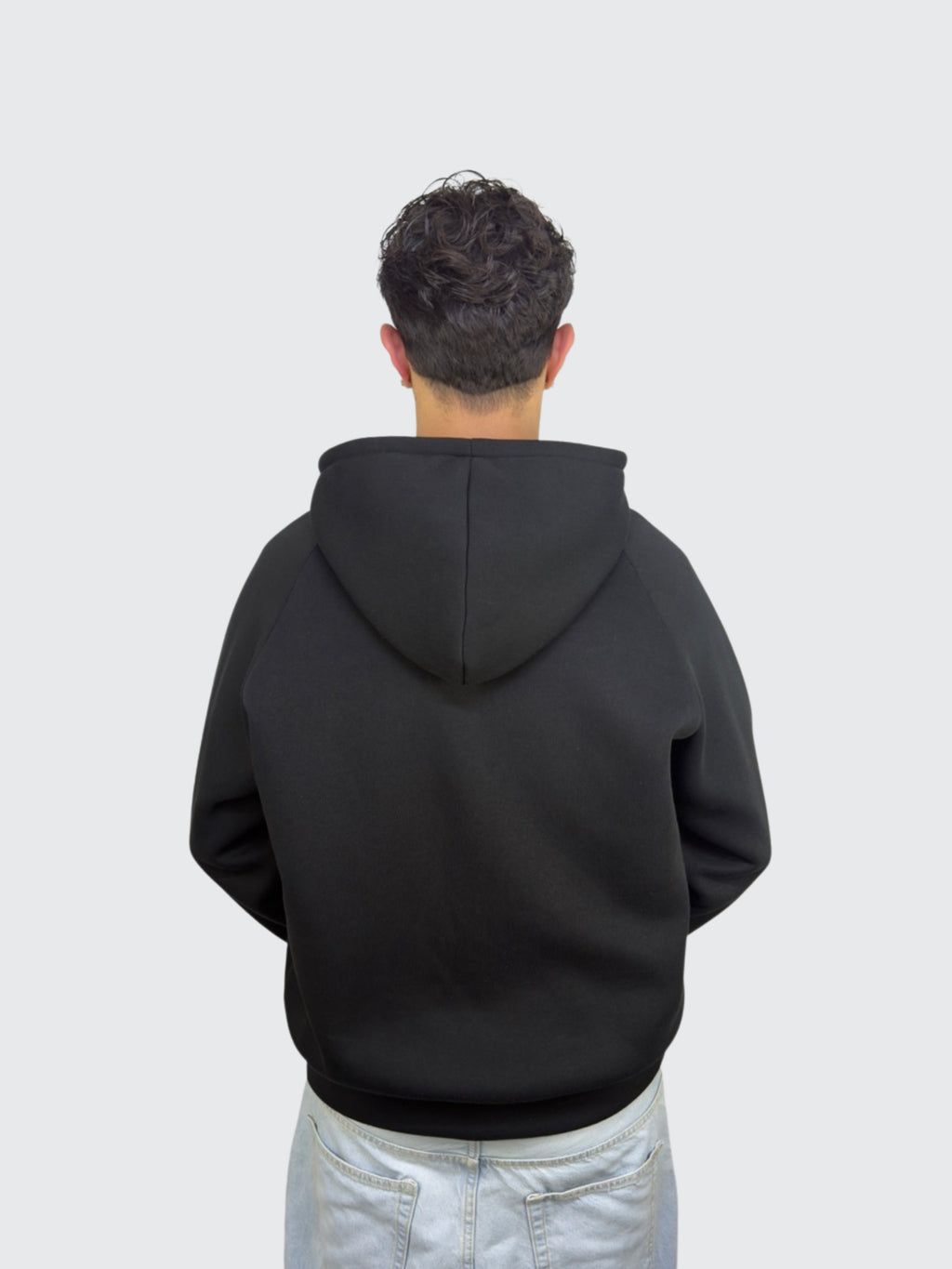 ZIP HOODIE Black 310 GSM 100% Cotone