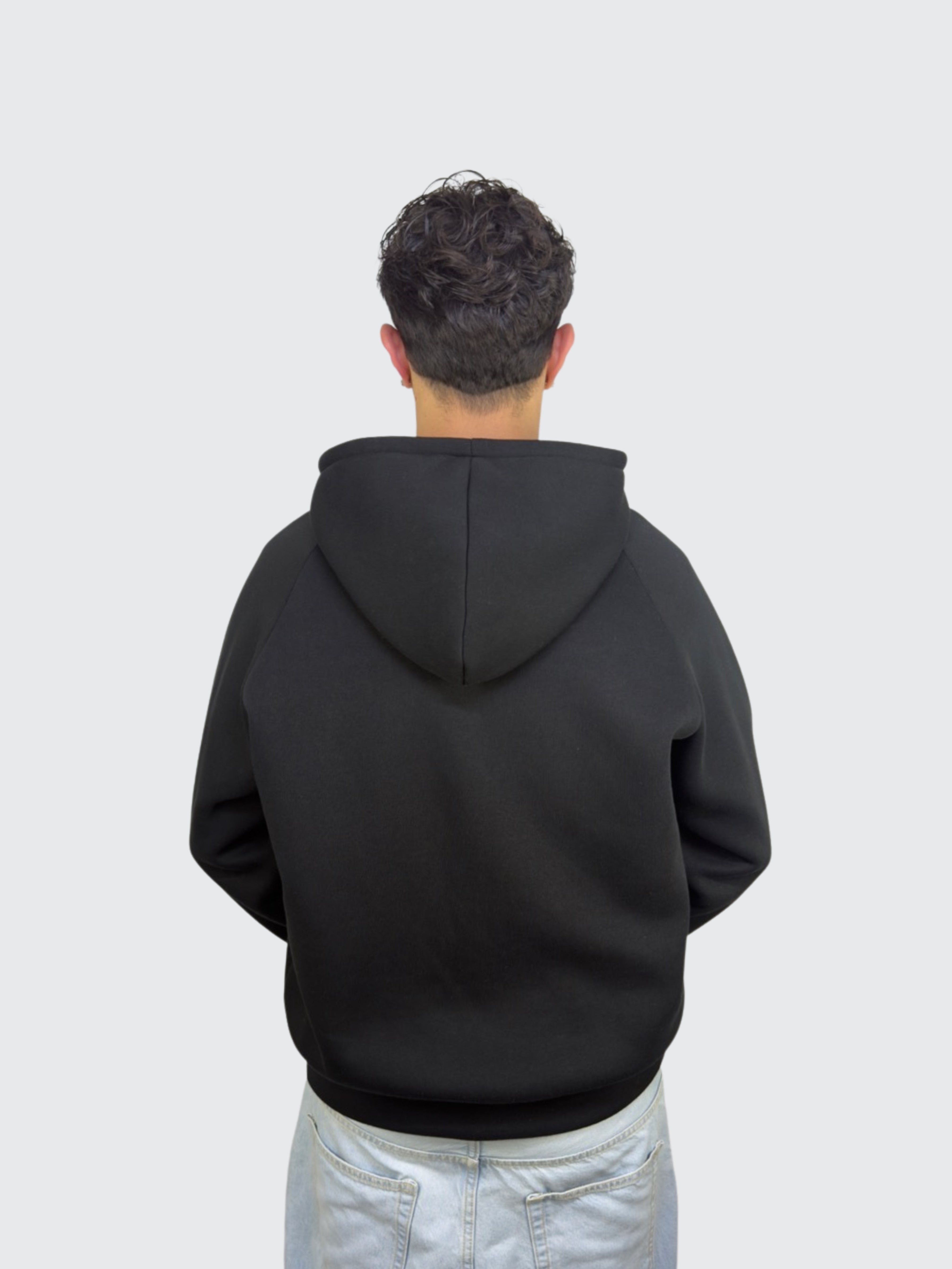 ZIP HOODIE Black 310 GSM 100% Cotone