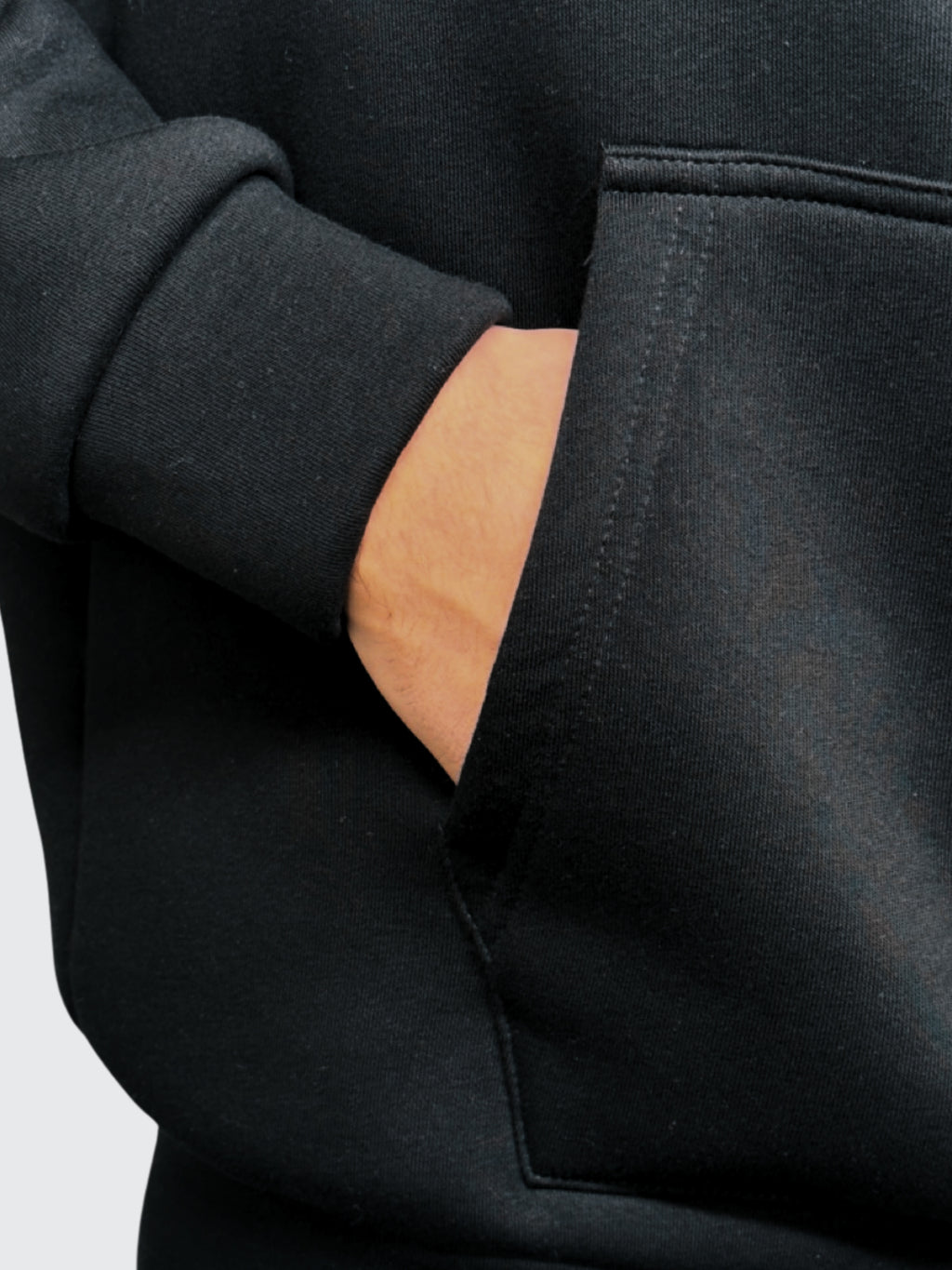 ZIP HOODIE Black 310 GSM 100% Cotone