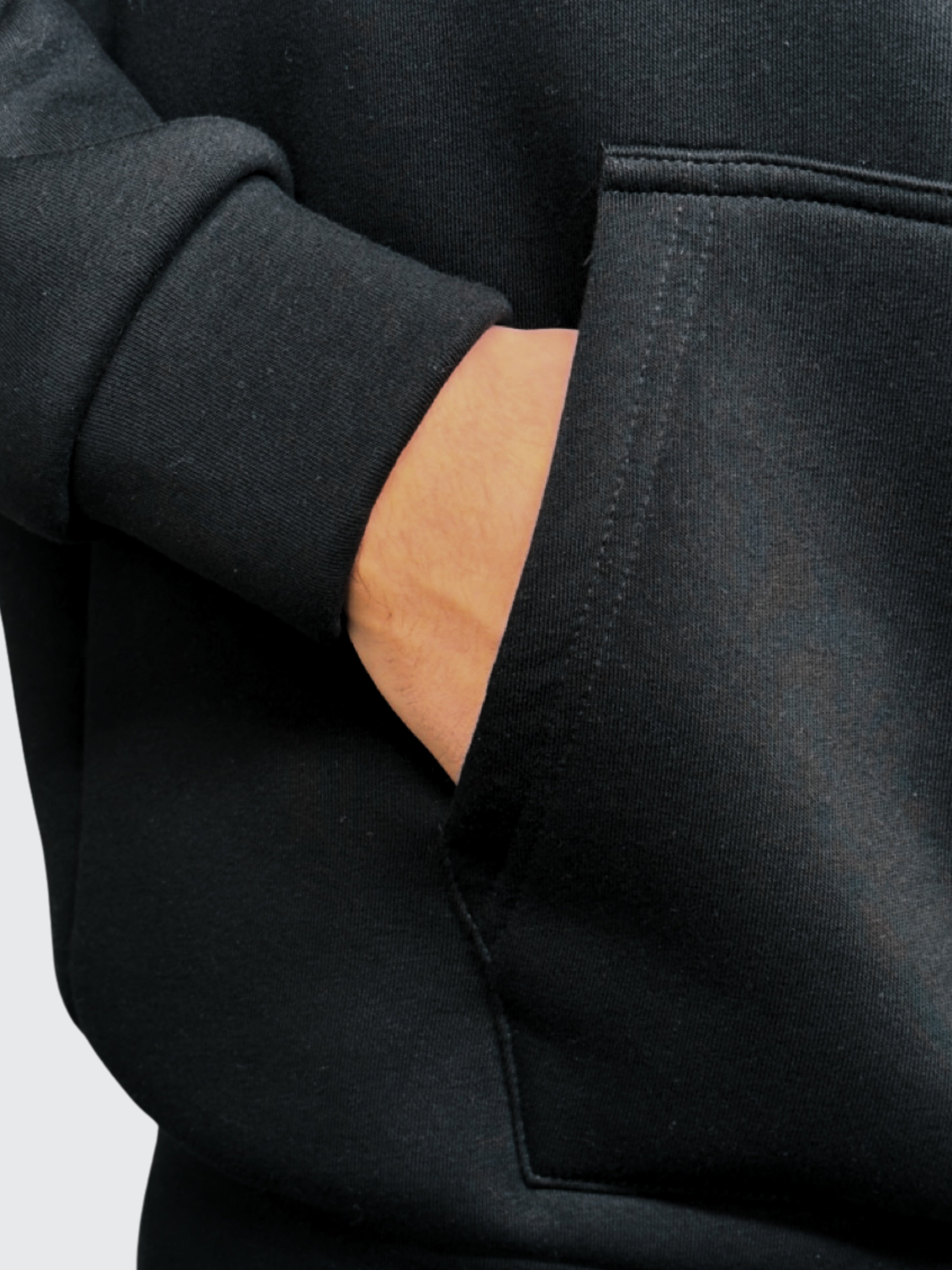 ZIP HOODIE Black 310 GSM 100% Cotone