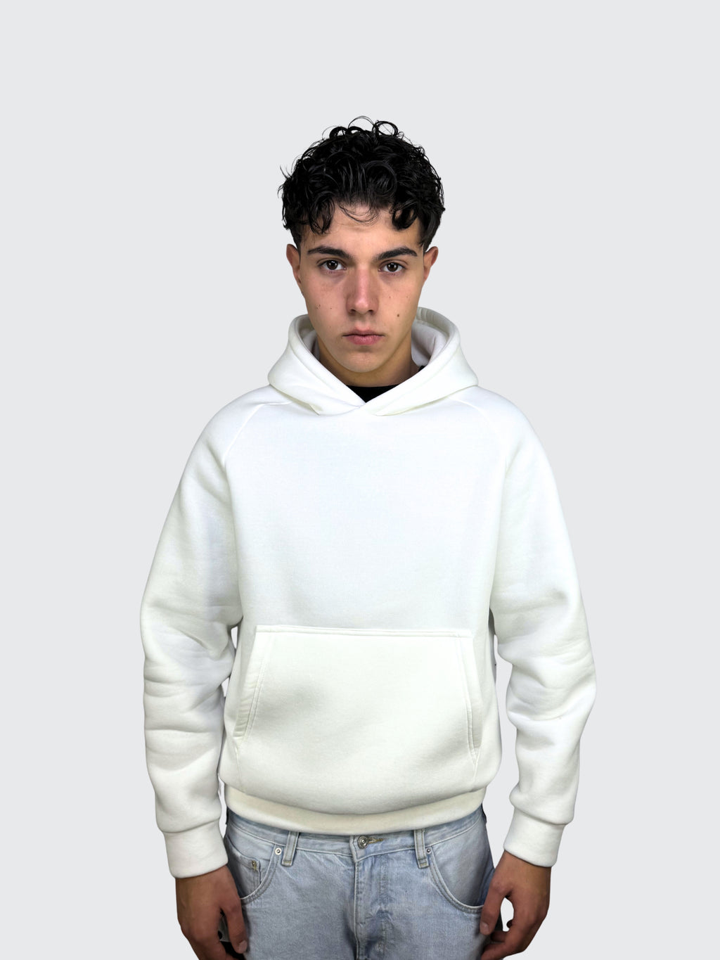 HOODIE White 310 GSM 100% Cotone