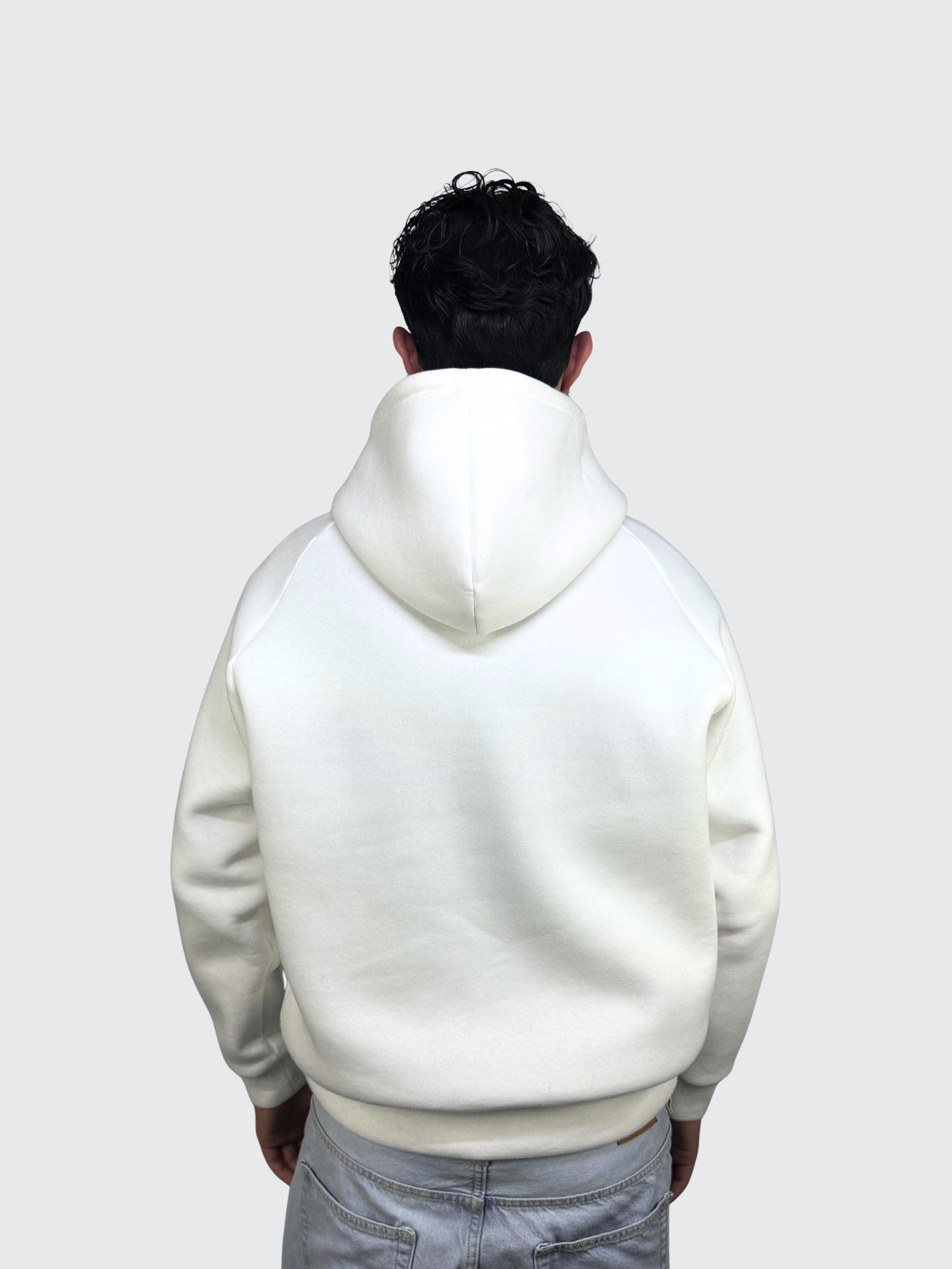HOODIE White 310 GSM 100% Cotone