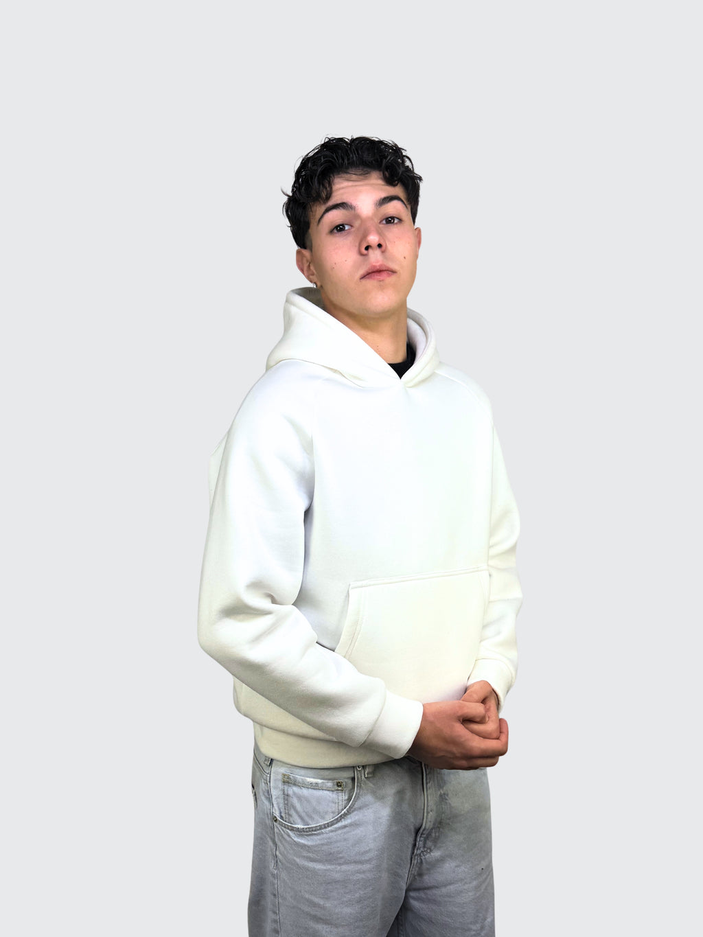 HOODIE White 310 GSM 100% Cotone