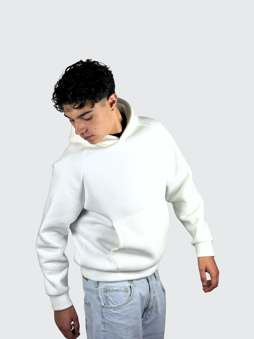 HOODIE White 310 GSM 100% Cotone