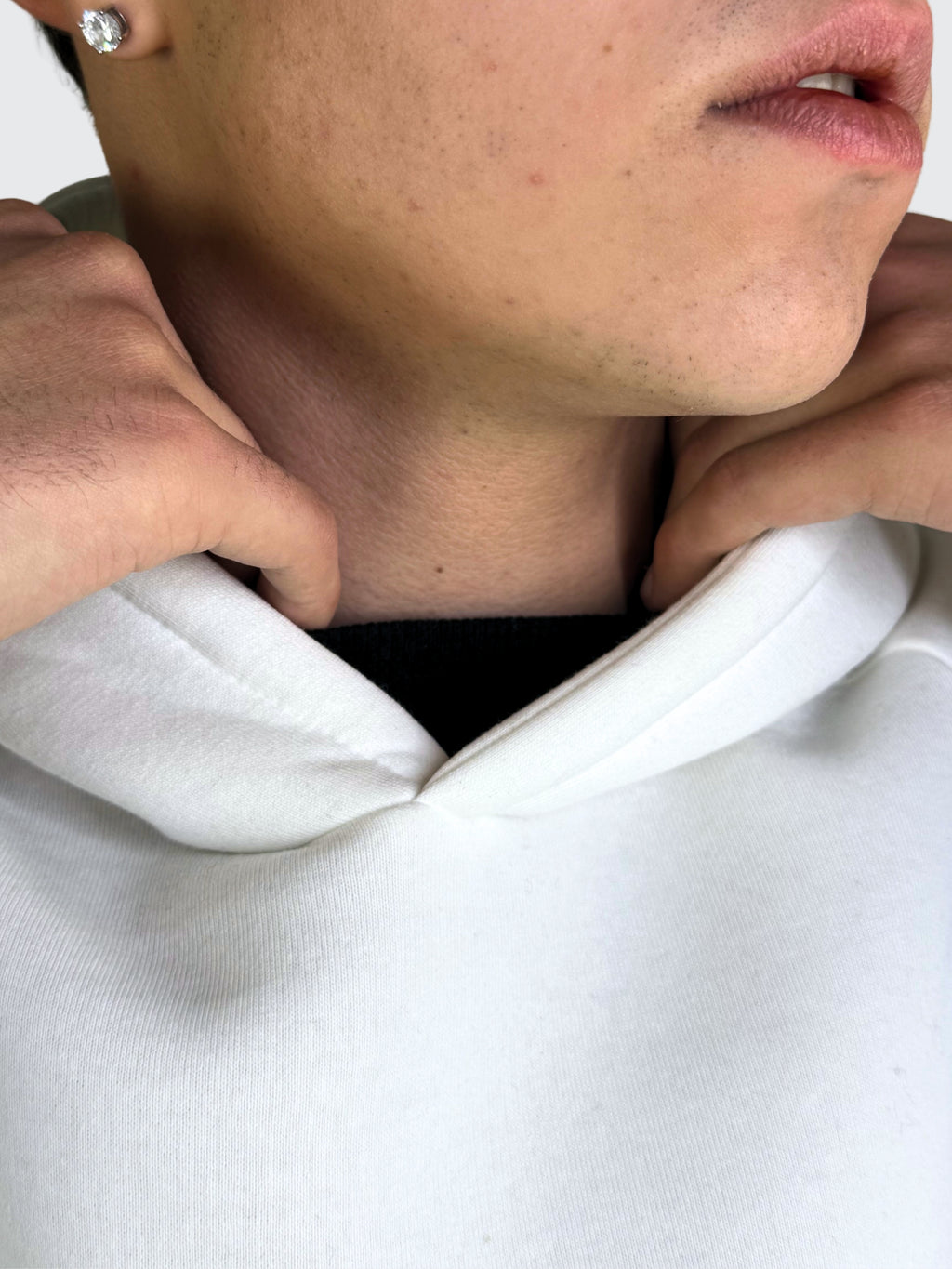 HOODIE White 310 GSM 100% Cotone