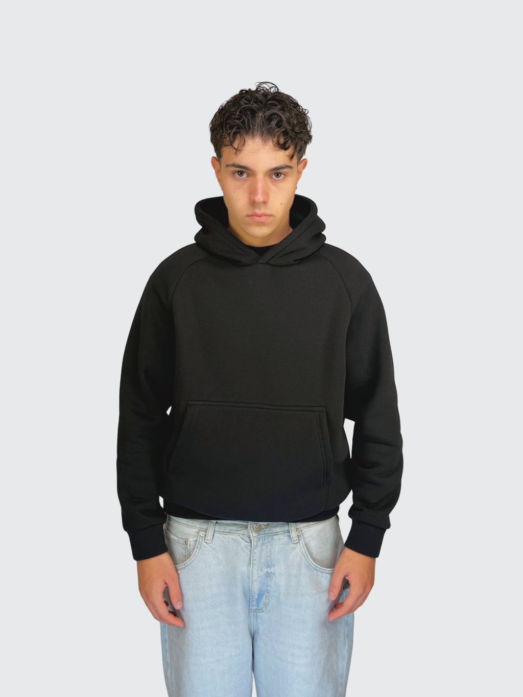 HOODIE Black 310GSM 100% cotone