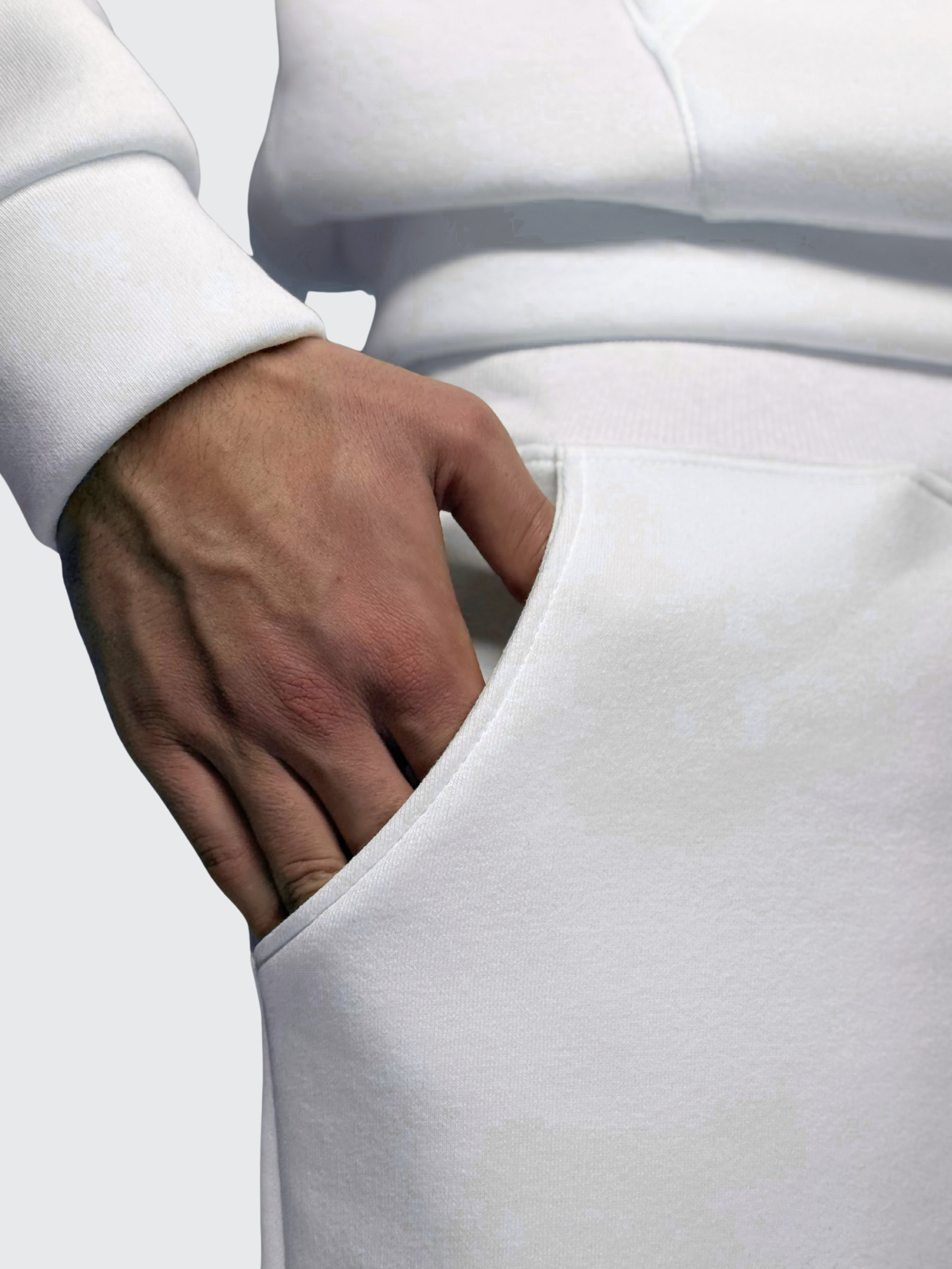 SWEATPANTS white 310 GSM 100% Cotone