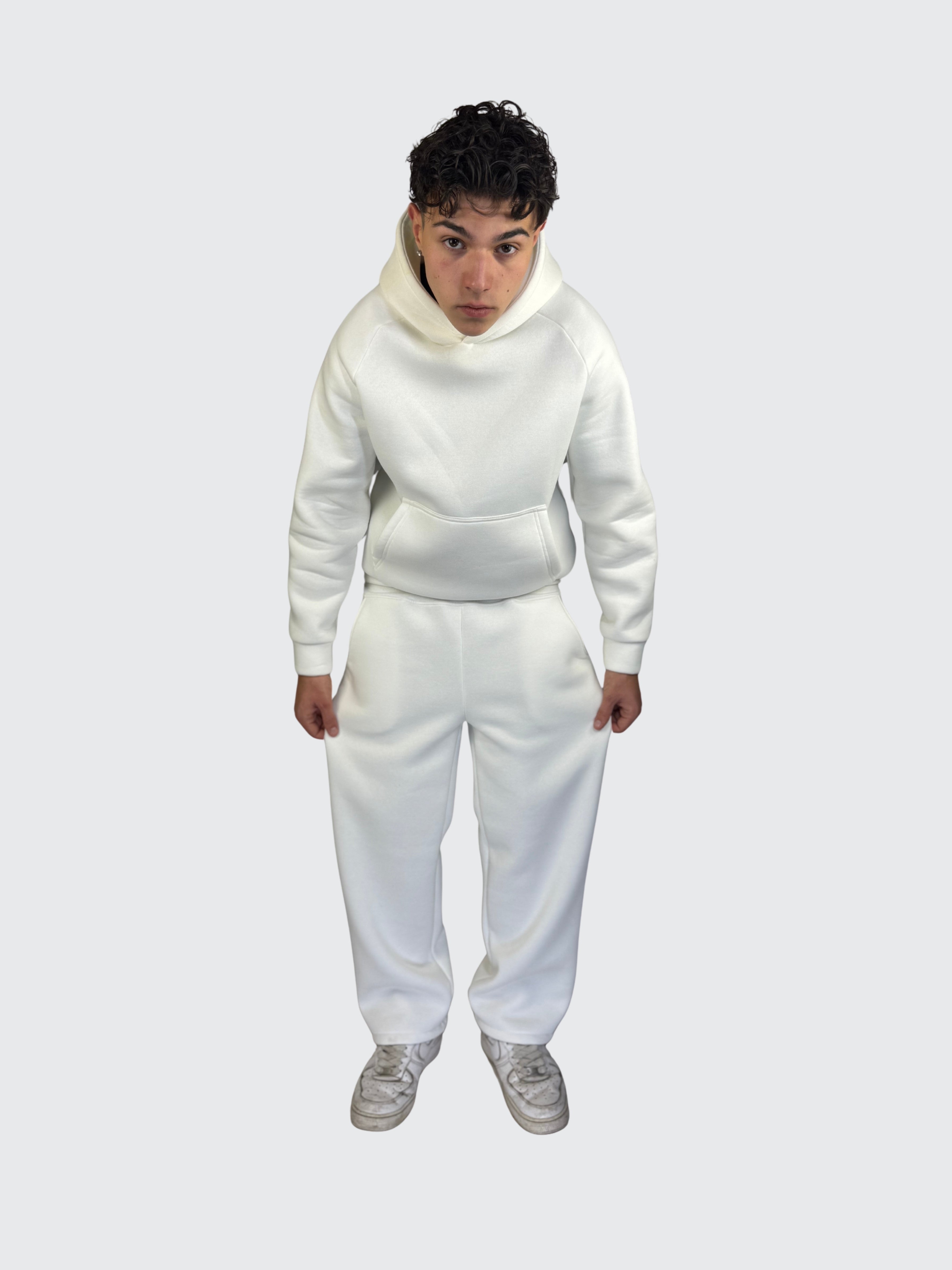 FULL TRACKSUIT WHITE 310GSM 100% Cotone